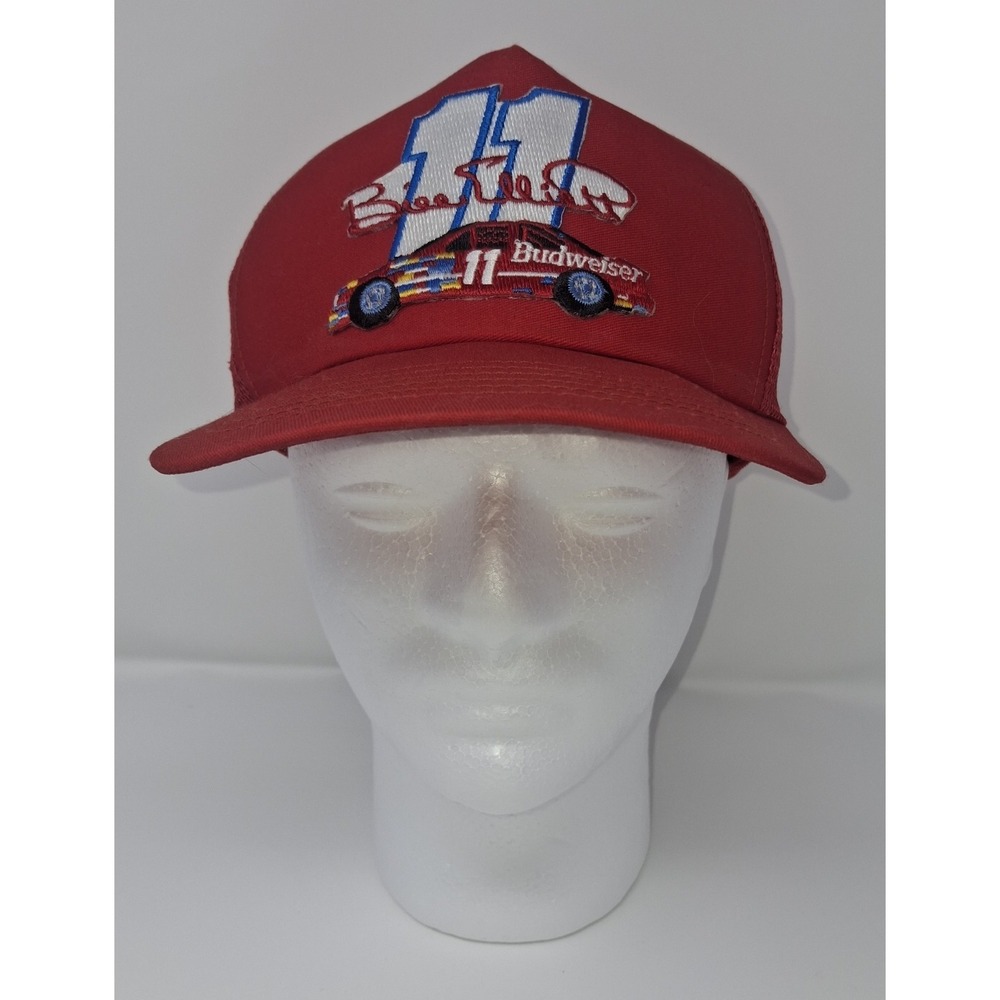Bill Elliot Budweiser Racing Team Snapback Cap NASCAR Red Looks Unworn